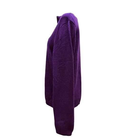St. John Sport Cashmere Purple Zip Sweater XL - Picture 4 of 8